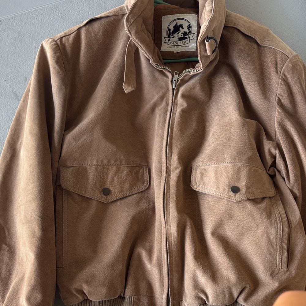 Men's Brown Suede Military Jacket